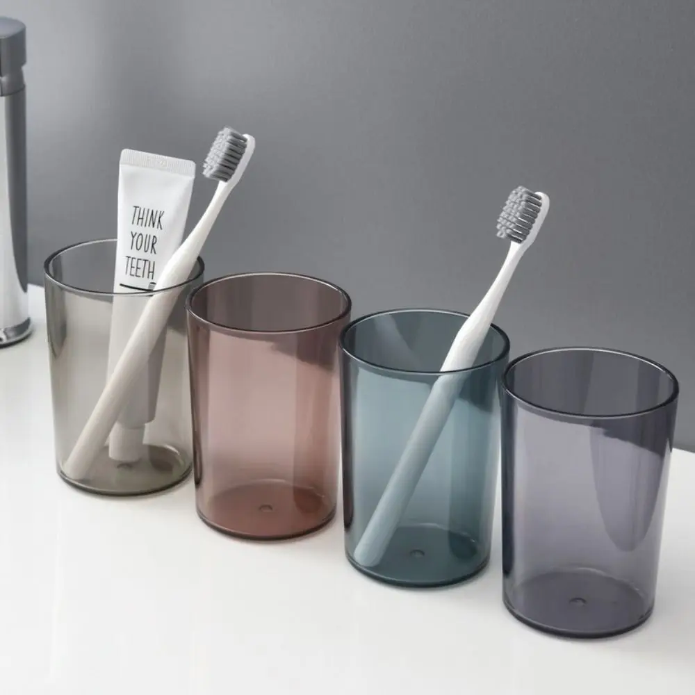 Nordic Style Transparent Mouthwash Cup Drink Cup Clear Solid Color Toothbrush Cup High-capacity Tooth Glass Bathroom