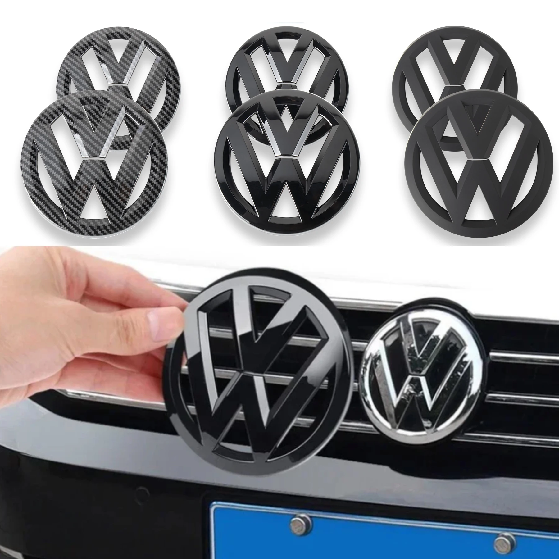 Car Front Hood Badge Rear Trunk Lid Emblem Sticker Decoration For Volkswagen VW Golf 4 MK4 5 MK5 6 MK6 7 MK7 Sportvan 8 MK8 Polo