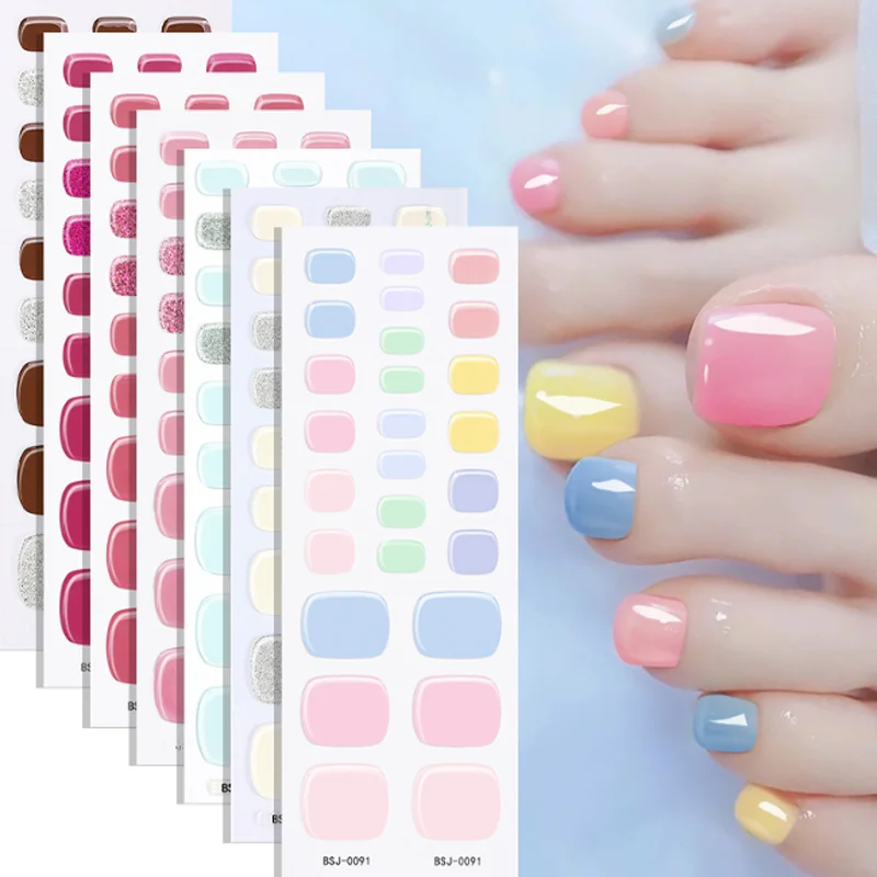

Полуотверждаемый УФ-гель для ногтей, наклейка Jump Color Flash Glitter, полное покрытие, клейкие обертывания для ногтей, гелевые кончики для ногтей uñas postizas