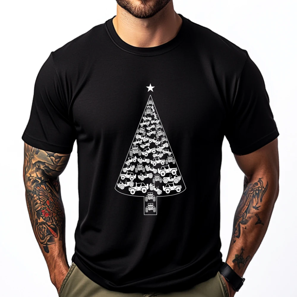 

Suv Christmas Tree Off Road Suv Outdoor Trail White T Shirt Men Breathable Anime Gift Graphic Cotton Short Sleeve