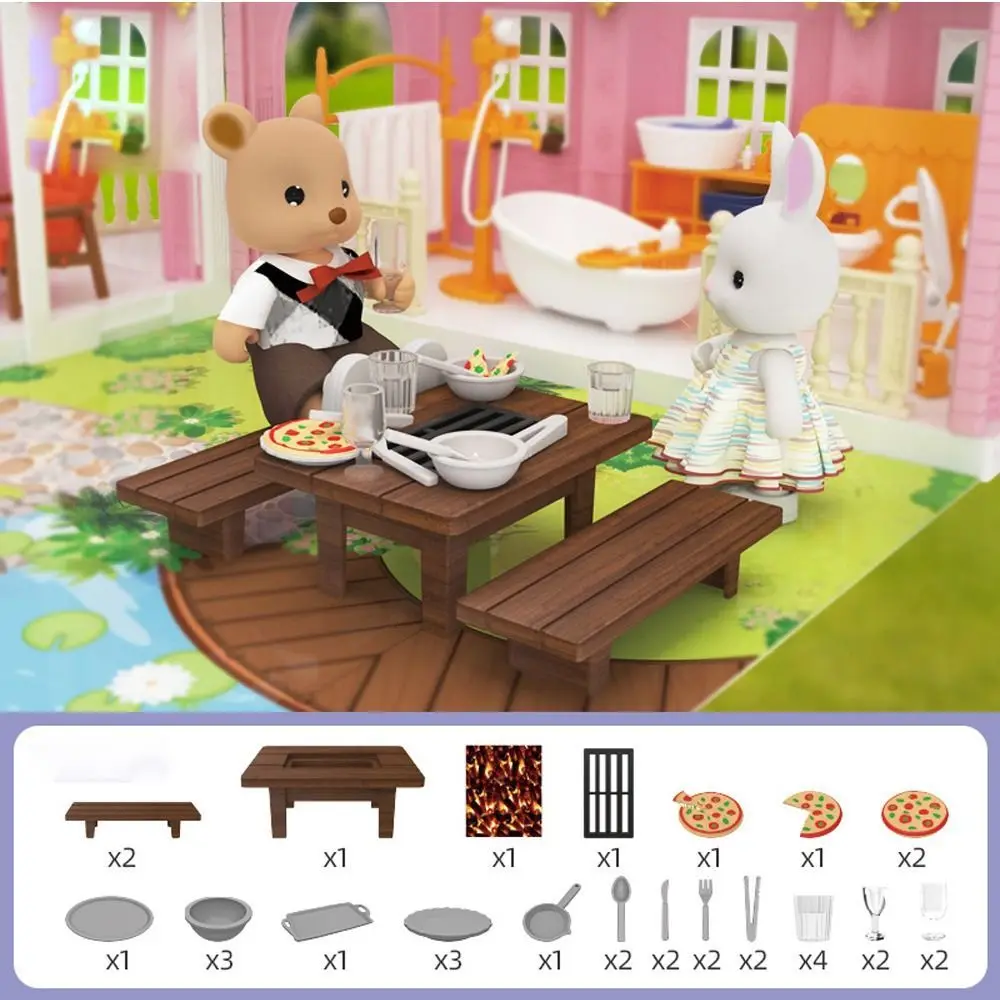 Mini Furniture Kids Gift ABS Stadium Set Simulation Furniture Miniature Furniture Toy DIY Furniture Set Dollhouse Furniture Toy