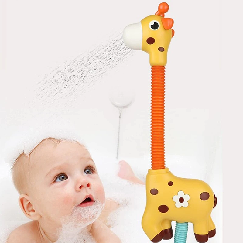 Giraffe Electric Spray Water Squirt Sprinkler Baby Bath Toys Bathtub Shower Pool Bathroom Toy for Infants Babies Toddlers Gifts