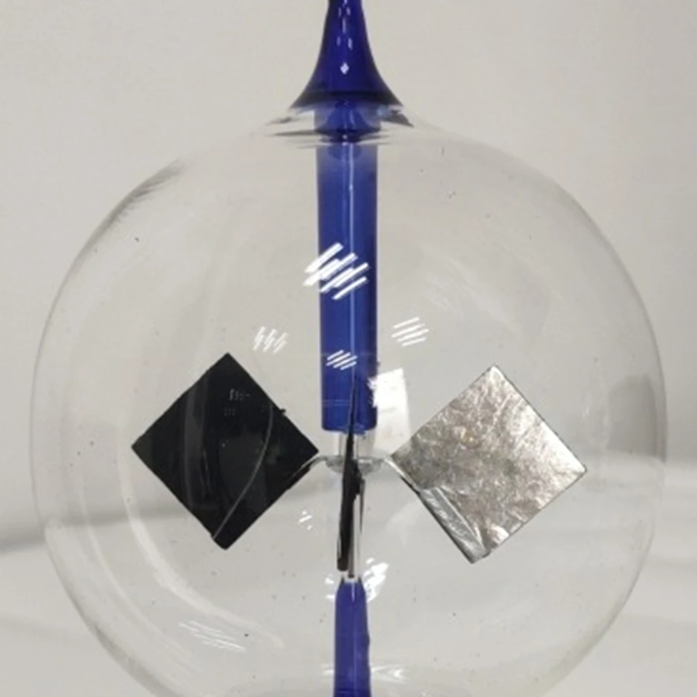 A53Q-4 Blades Rotating Glass Windmill Solar Powered Crookes Radiometer Light Mill/Educational Teaching Study Tool