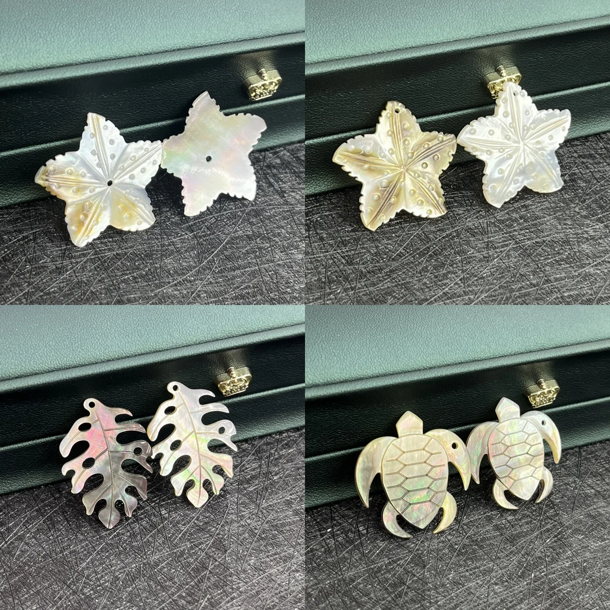 2 قطعة قلادة قذيفة الطبيعية عالية الجودة السلاحف البحرية يترك ستار شل السحر لصنع المجوهرات عقد دي اي واي القرط الملحقات