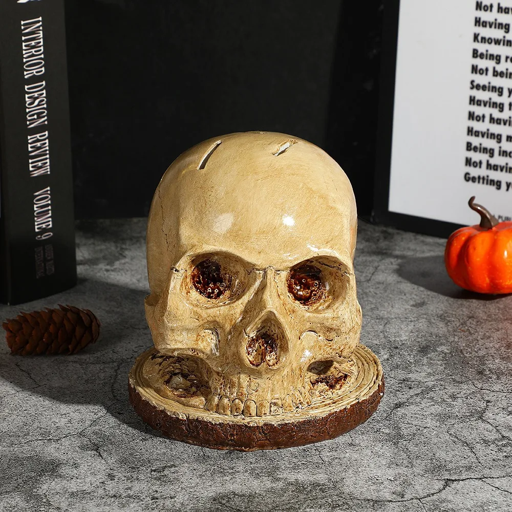 

2026 Skull Head Knife Holder Skeleton Knife Stand Horror Kitchen Storage Rack Home Decor