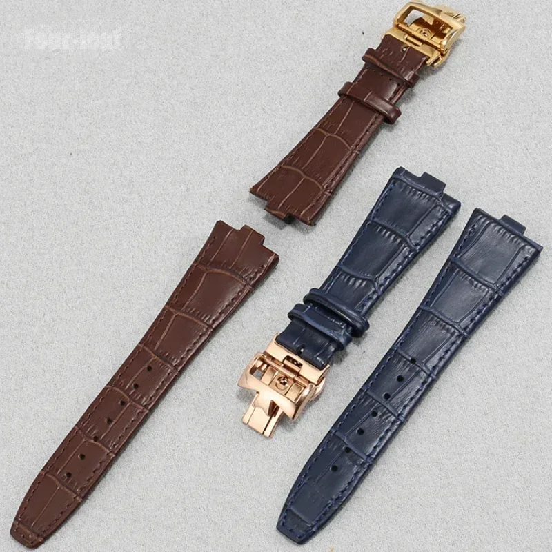 For Vacheron Constantin P47040 P47450 Genuine Leather  Watch Strap Waterproof Sweat-Proof Men Women Silicone Watchband 25mm