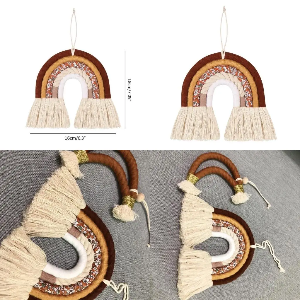  5 Tiers Kid Room Ornaments Rainbow Handmade Weaving Ornaments Nordic Decorations
