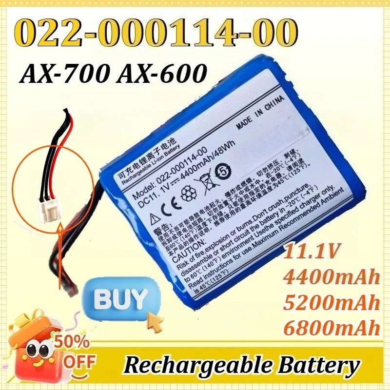 

for COMEN 11.1V 4400mAh 5200mAh 6800mAh 022-000114-00 AX-700 Ax-600 Anesthesia Machine Rechargeable Battery