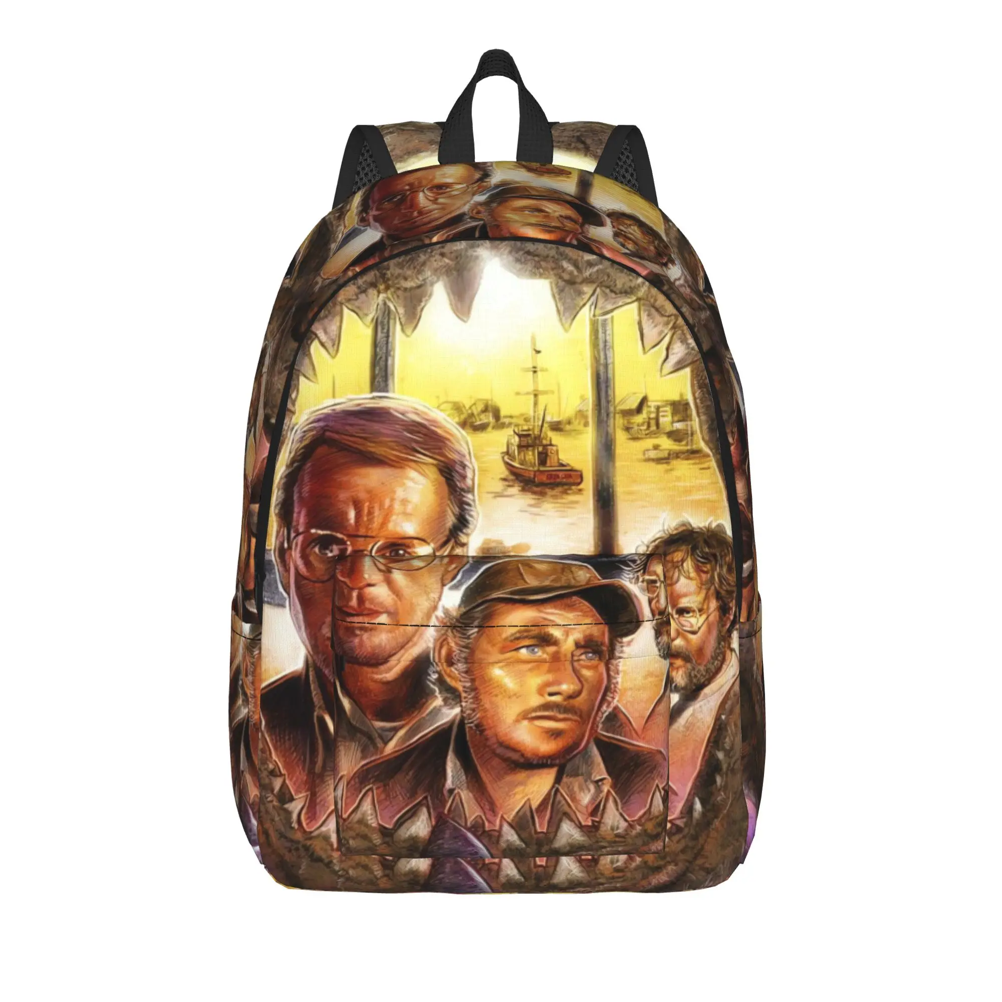 Jaw-Shark Classic Film Amity Island Backpack  Camping Backpacks Women Designer Big High School Bags Aesthetic Rucksack
