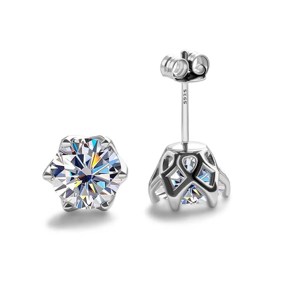 JoyceJelly 18k Vergoldete S925 Sterling Silber Grüne Moissanit-Ohrringe für Damen Klassisches 6-Krallen-Design Valentinstag-Geschenk – Detail 11