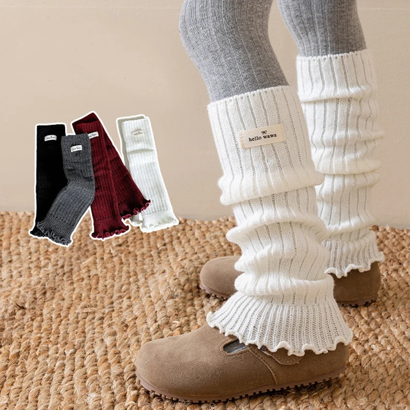 

Гетры в стиле Лолиты, носки для девочек, вязаные теплые чехлы для ног, женские теплые женские осенние вязаные крючком носки, манжеты для ботинок