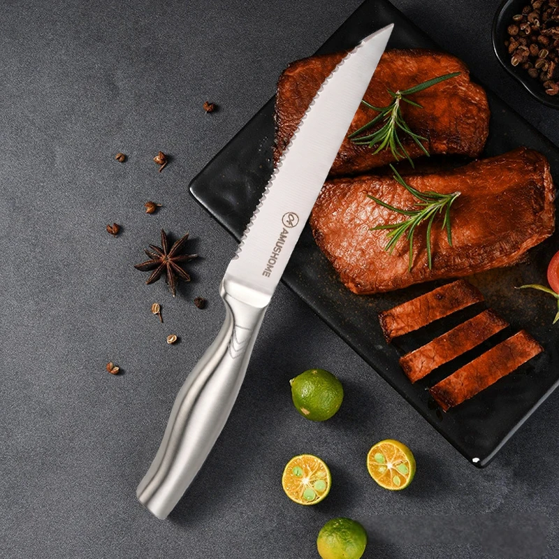 1/4/6/8-piece kitchen knife set sharp serrated knives stainless steel integrated knives  household kitchen tableware for dining