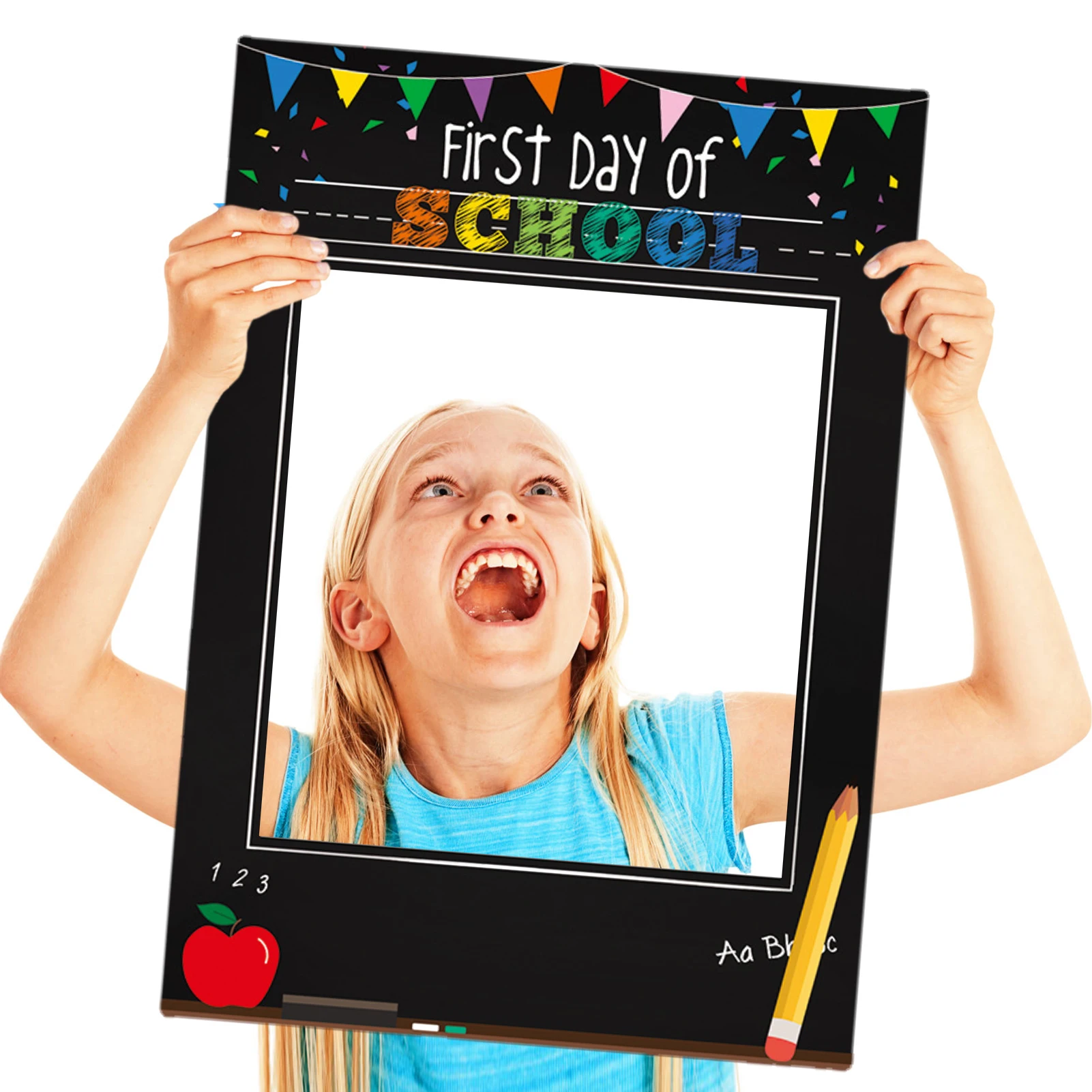 School First Day Decorative Photo Frame Photo Prop Frame Party Photo Prop Hand Holding Frame Photography Supply 2022