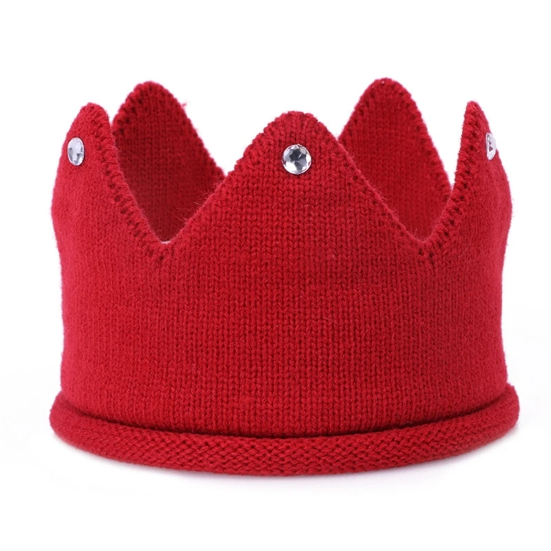 Baby Hat Girls Crown Knitted Toddler Empty Top Hats Newborn Design Woolen Yarn Bonnet Children Soft Solid Beanies Casquette