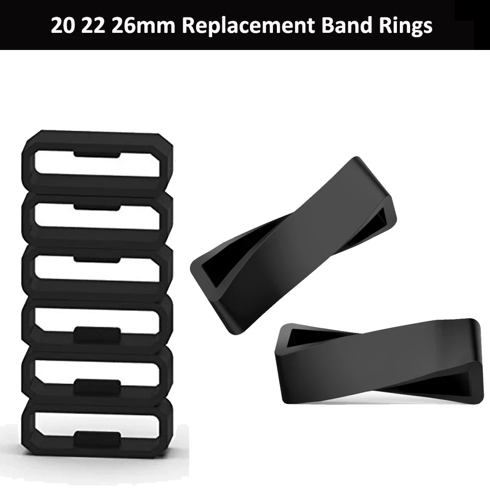 Watch Strap Loop Soft Silicone Band Rings 20mm 22mm 26mm For Garmin Fenix Watch Band Keeper Watch Buckle Silicone Band Keeper