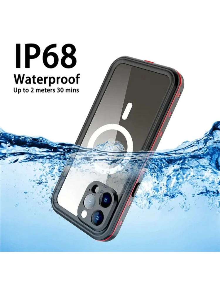 Wodoodporne etui na iPhone 16e 11 12 13 14 15 16 Pro Max Plus 13 12 XR XS 360 Pełna Ochrona Nurkowanie Pływanie Woda Coque Dla 13Pro — zdjęcie produktu 7