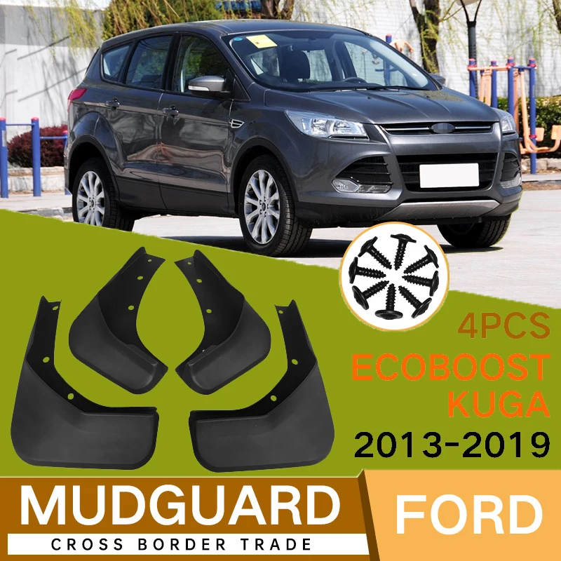 

4Pcs For Ford Kuga Escape 2013-2019 2014 2015 2016 2017 2018 Car Tires Fenders Waterproof Mudguards PP Plastic Accessories
