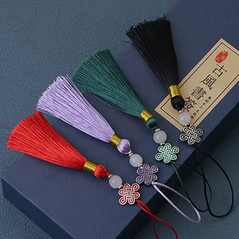 DIY Colorful Chinese Knot Tassel Pendant Hanging Decoration Craft Bookmark Hanger Chinese style Clothing Pendant Bag Accessories