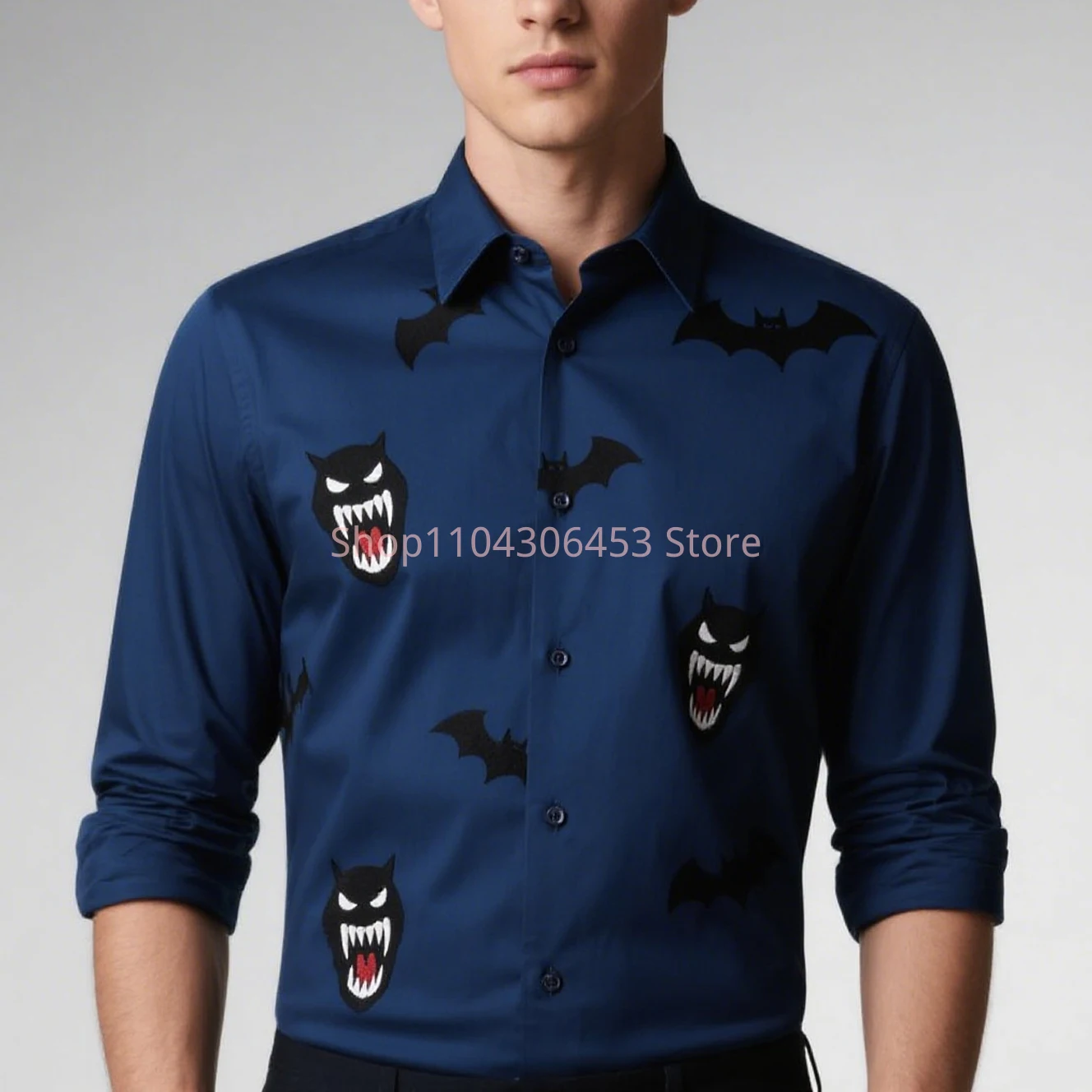 2025 Men's Halloween Pumpkin Ghost Witch 3D Printing Funny Shirt Hawaiian Casual Long Sleeve Lapel Shirt Party Simple Retro Top