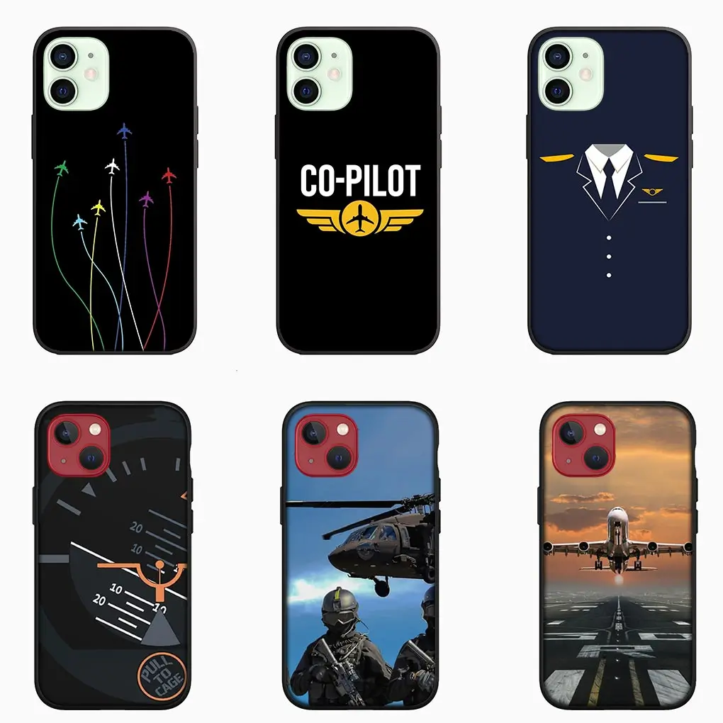 Aircraft Airplane Pilot Epaulette Soft Phone Cover for Apple iPhone 16 15 14 13 12 11 Pro Max 6 6S Plus + SE 16+ 6+ 6+ Case