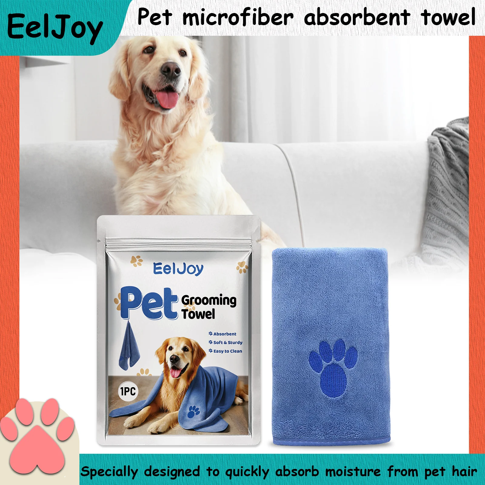 

EELJOY Pet Grooming Towel Accelerate the Evaporation and Drying of Surface Moisture Quickly Absorb Moisture From Pet Hair