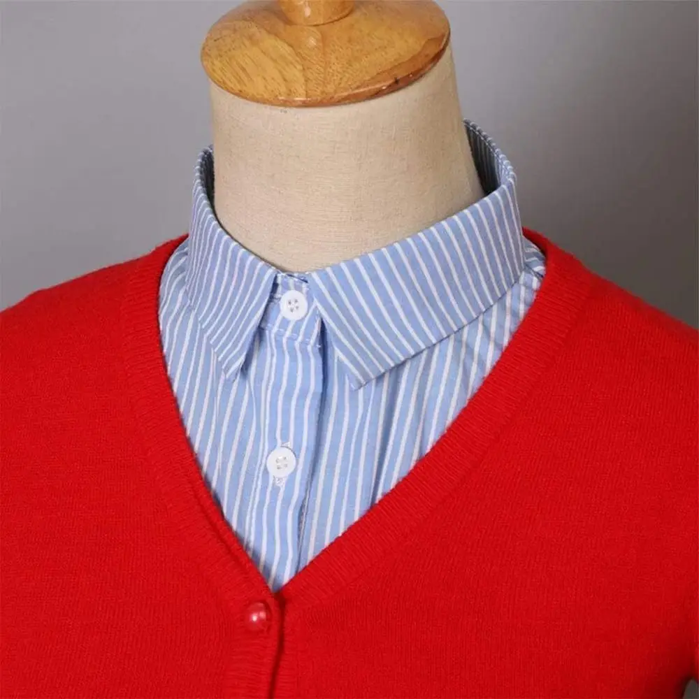 New Detachable Fake Collar Blue Stripes False Collar Shawl Wrap Women Girls Garment Accessories