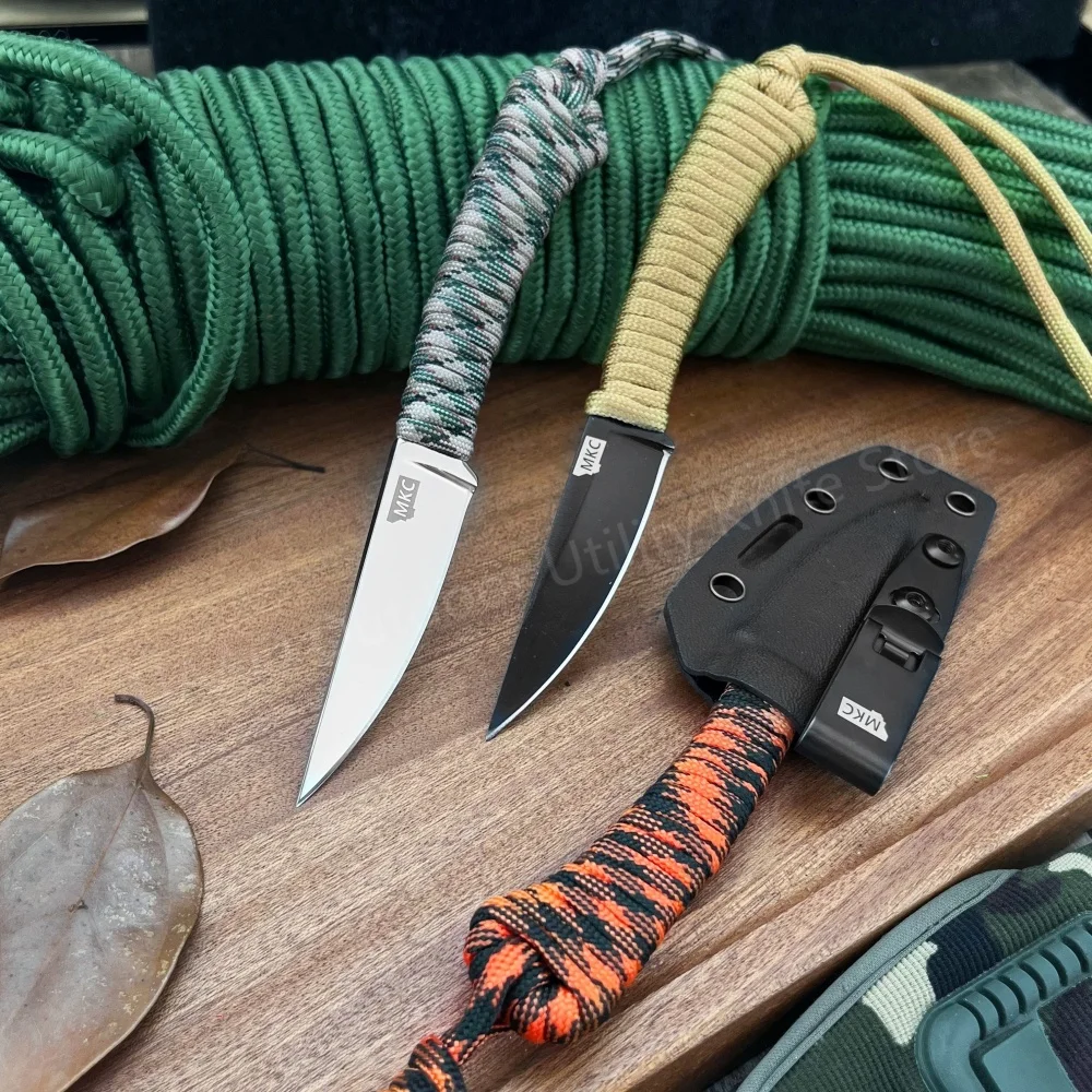 

MKC High Quality Mini Fixed Blade Knife with Sheath Portable Camping Hunting Survival Pocket Knife EDC Outdoor Knife 440c Blade