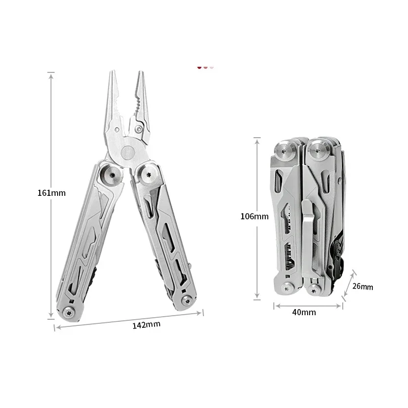 28 in 1 Multifunctional Pliers Tool Outdoor Professional Stainless Steel Folding Pliers Camping Tactical Multi-purpose Pliers