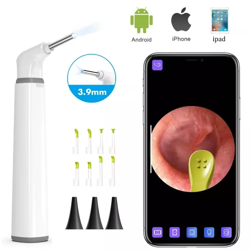 

3.9mm Wireless Otoscope Ear Nose Endoscope Camera Set 720P HD WiFi Scope with 6 LEDs for Kids Adults Support Android iPhone IOS