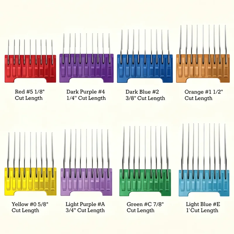 Animal Stainless Steel Attachment Guide Comb Set Compatible With Wahl's Bravura, Arco, Chromado,Creativa, Figura,Motion Clipper