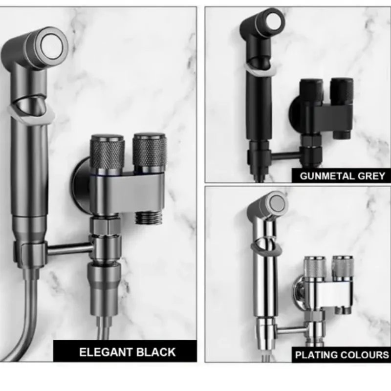 Hygienic Shower Toilet Bidet Spray Gun Set Stainless Steel Double Control Mini Shower,Bathroom Faucet Kit for Bidet And Shower