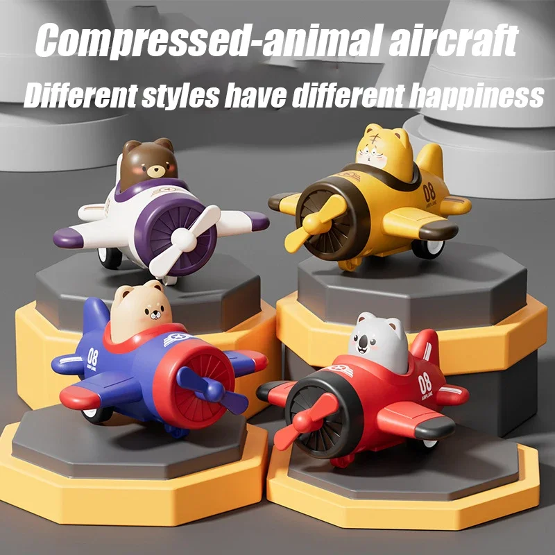 

children's baby toys press forward animal cartoon airplane model with wheels inertia toys gifts for boys and girls 3-9 years old