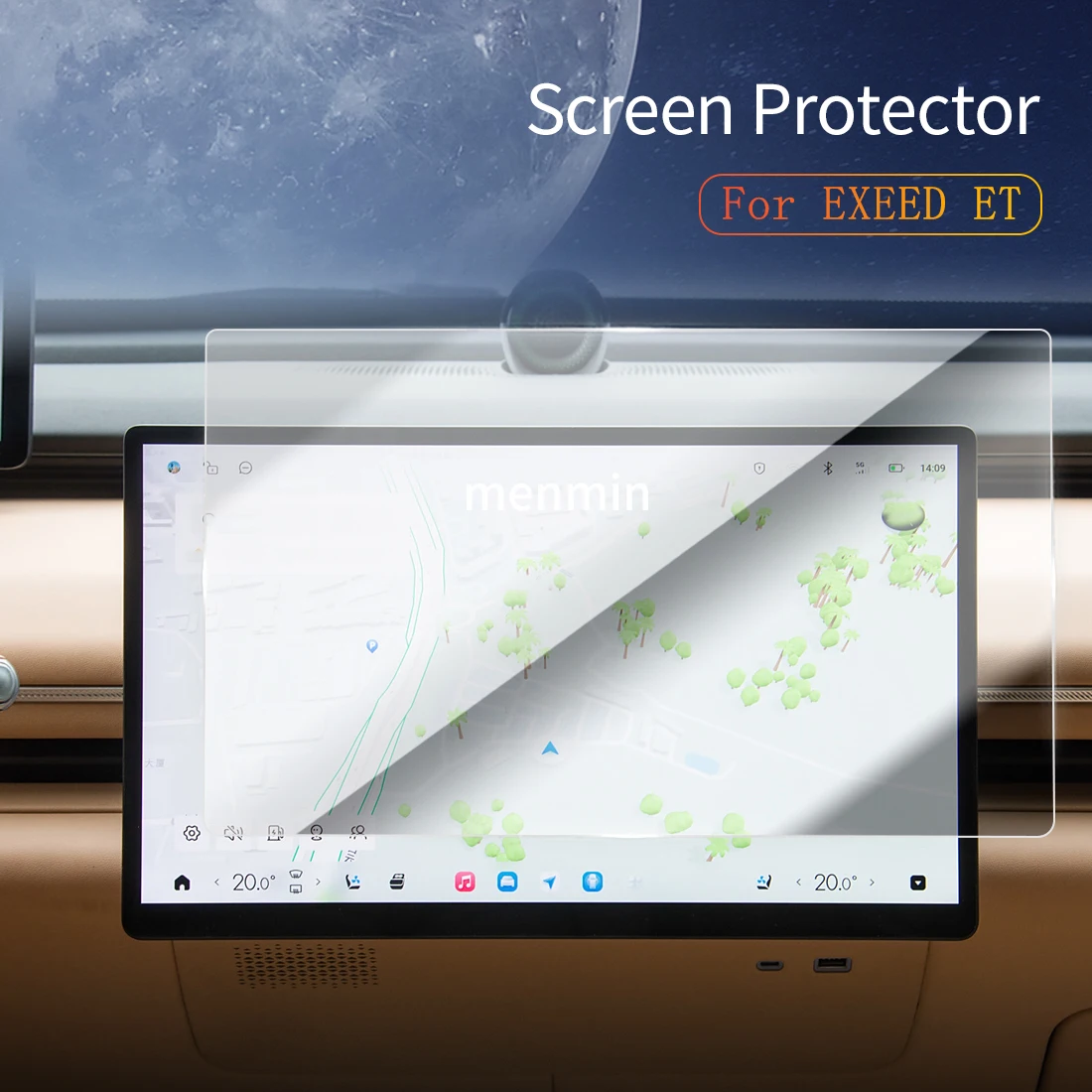 

Car Stickers Dash Carplay Mirror Screen Protector Display Tempered Glass Protective Vehicle For 24 Star Path EXEED ET