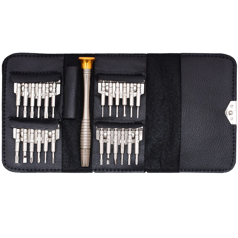 

New With 0.6Y for iPhone X All in One Set 25 in 1 Wallet Screwdriver Kit for iPhone Watch Laptop Torx Electronic Tools 100Set