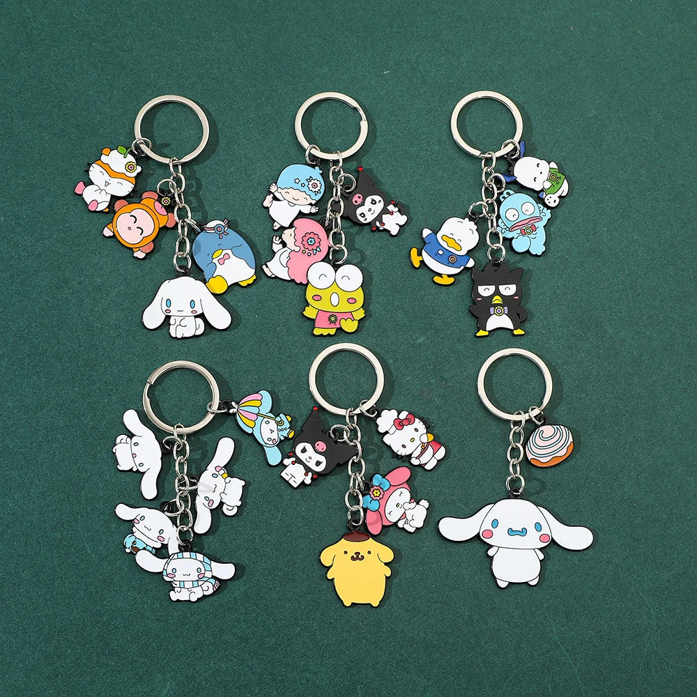 

Sanrio Anime Hello Kitty Key Chain Anime Cinnamoroll Student Keychain Cute Kuromi Figure Pendant Keyring Decor Toy Gifts