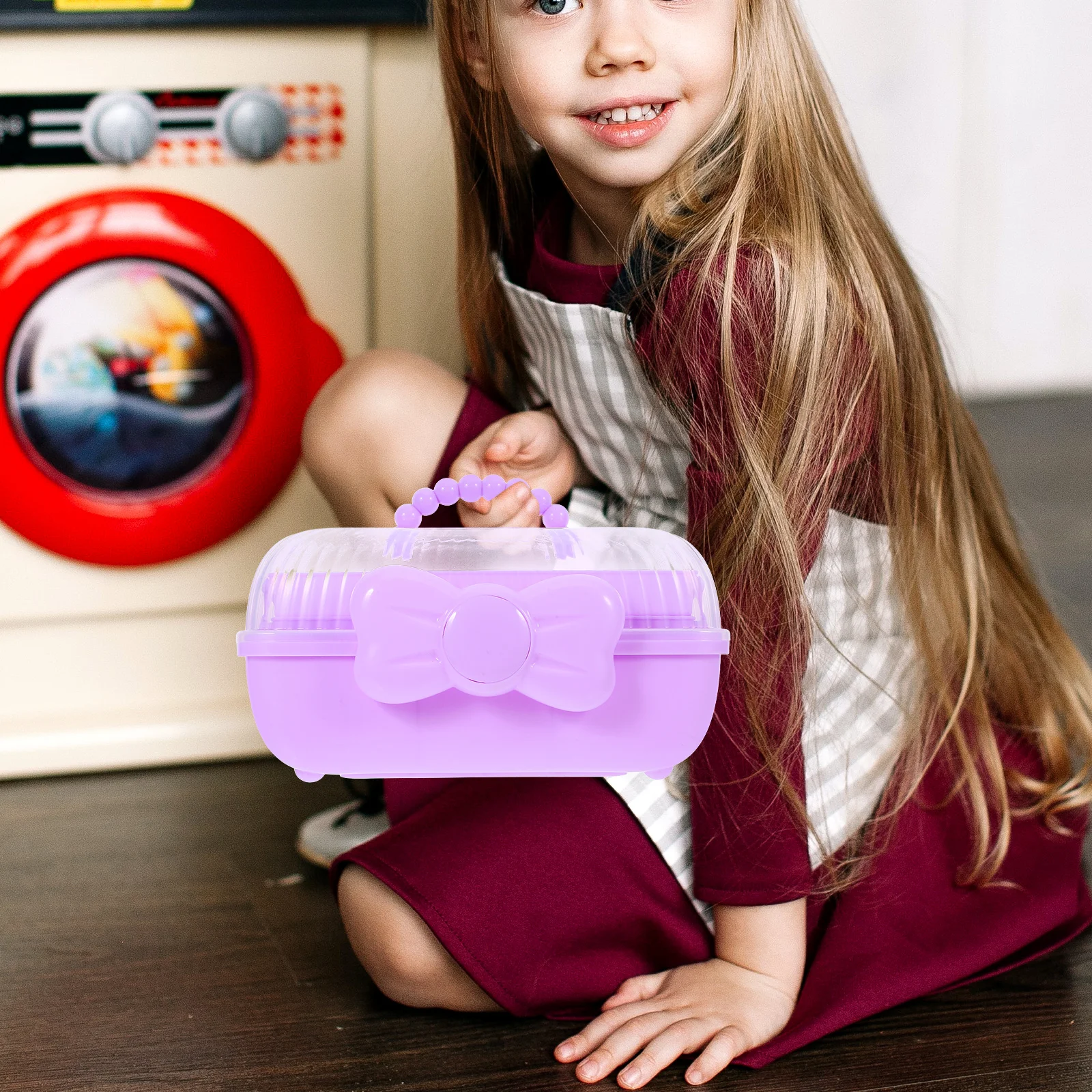 

Portable Hair Accessories Organizer Box Three-Layer Hair Clips Container Multi-Purpose Storage Box