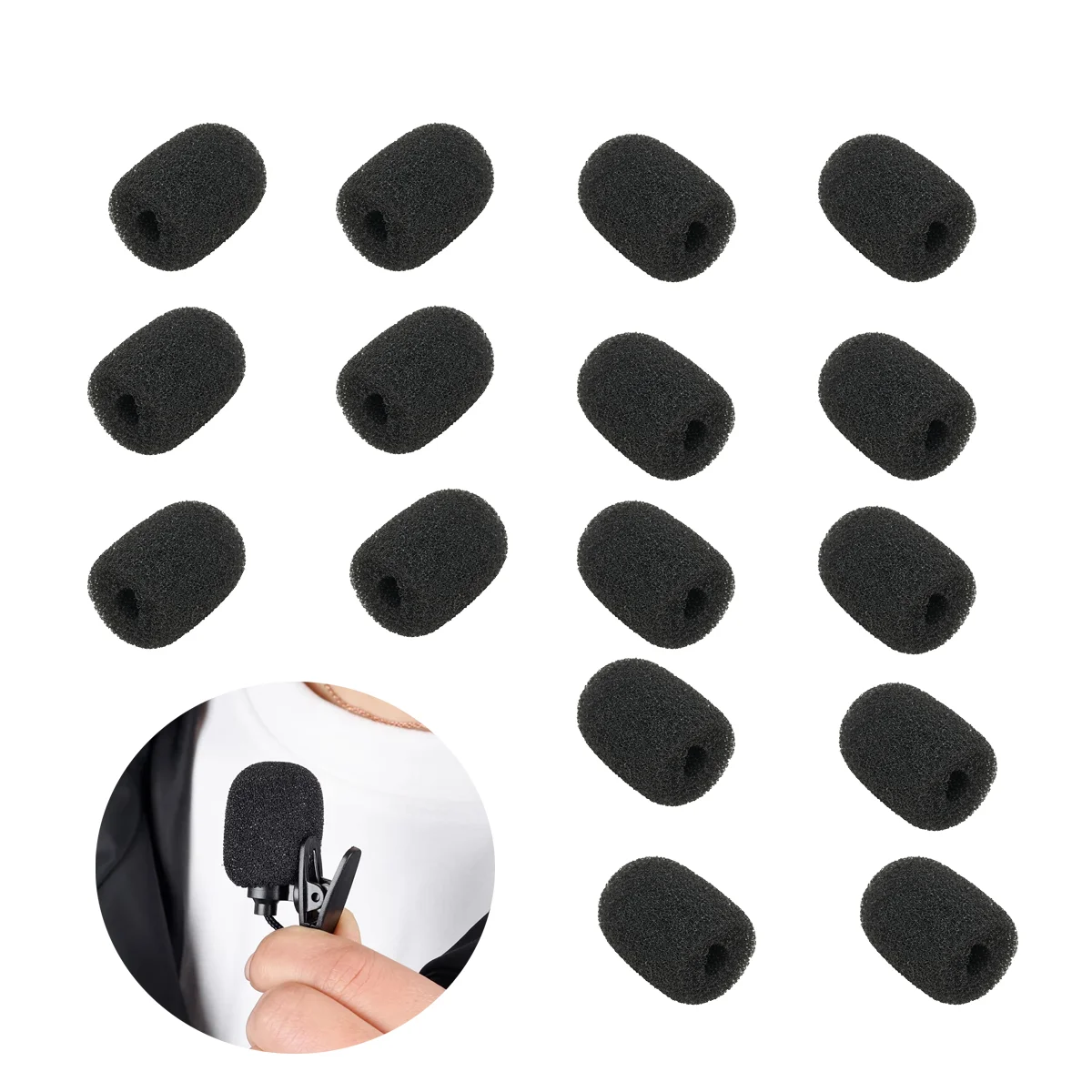 Capa de Espuma para Microfone Lavalier Gooseneck Miwayer, 10/20 Peças, Substituição de Protetor de Vento para Headset de Conferência Mini de 6mm