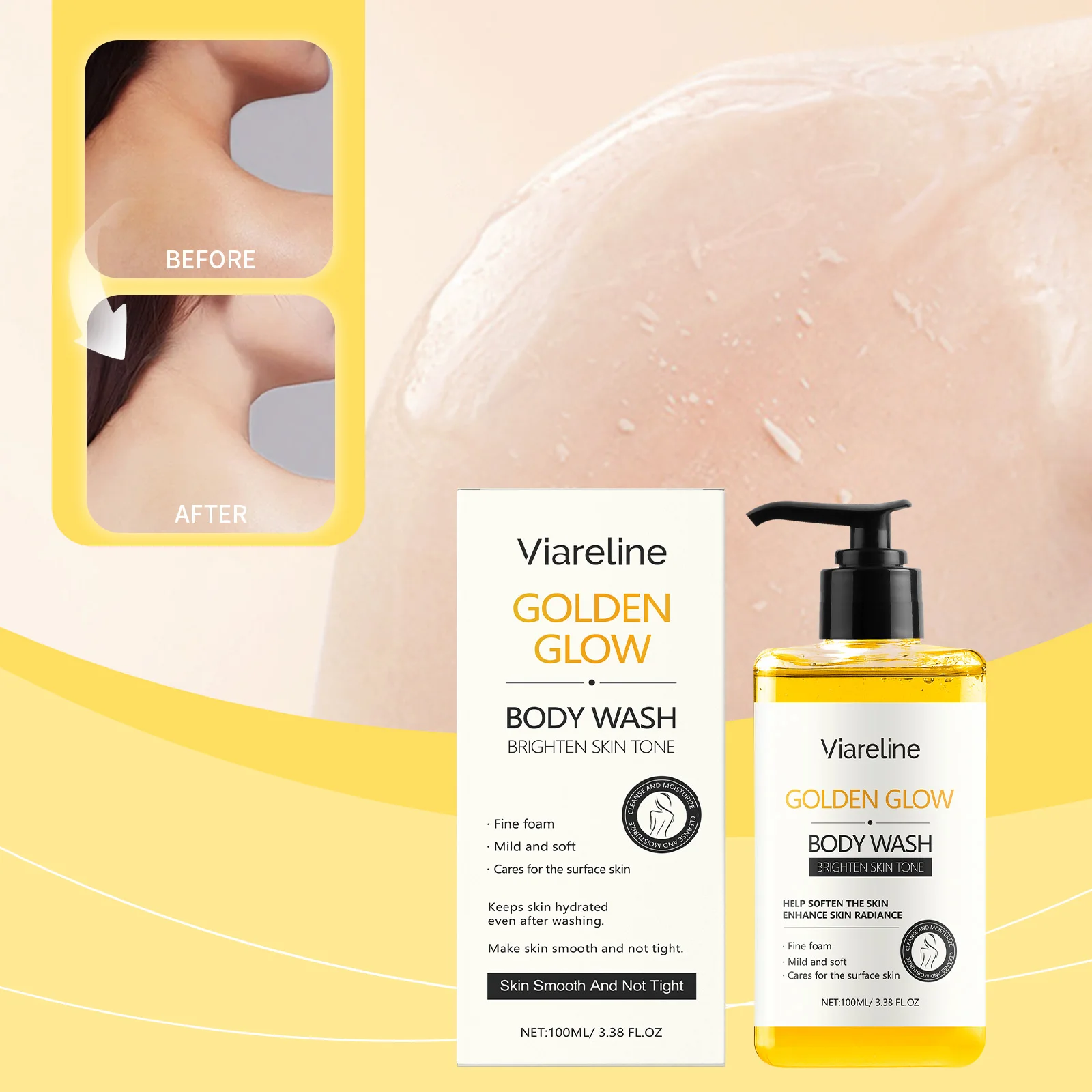 Viareline Moisturizing Body Wash Clean, Gentle, Refreshing And Comfortable Smooth Moisturizing And Nourishing Skin
