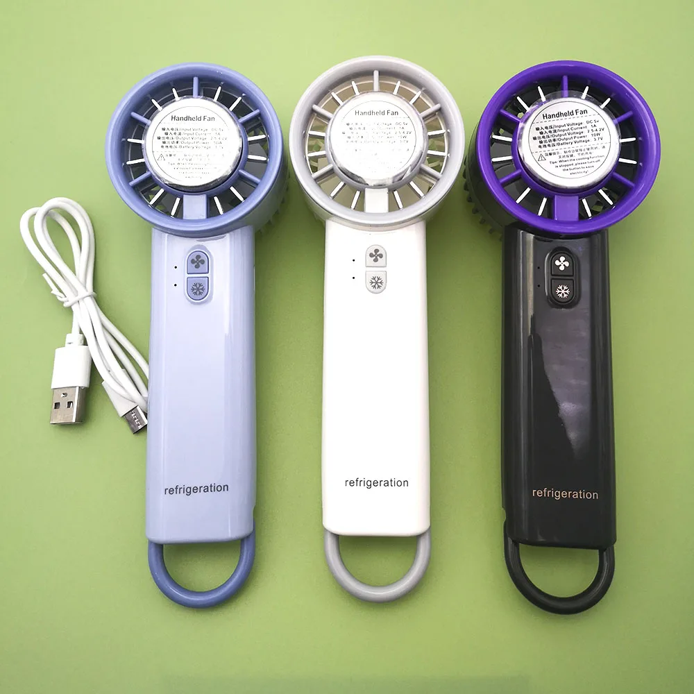 Portable Electric Fan Semiconductor Refrigeration Handheld Fan  USB Rechargeable Cooling Fan Air Cooler Outdoor