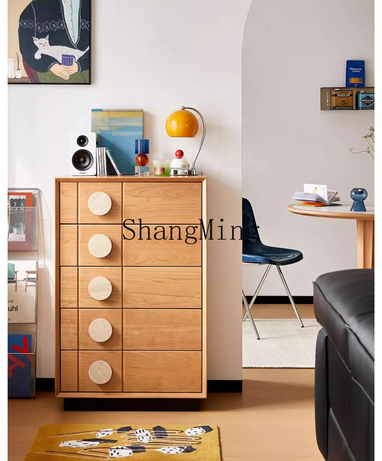 

ZYY solid wood floor-to-ceiling chest of drawers household small apartment bedroom living room medieval storage chest of drawers