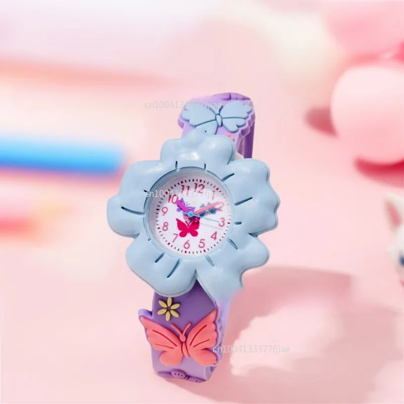 Fashion Casual Cartoon Children Silicone Watch Cute Butterfly Flowers Watches Saturn Rainbow Quartz Wristwatch Relogio Feminino