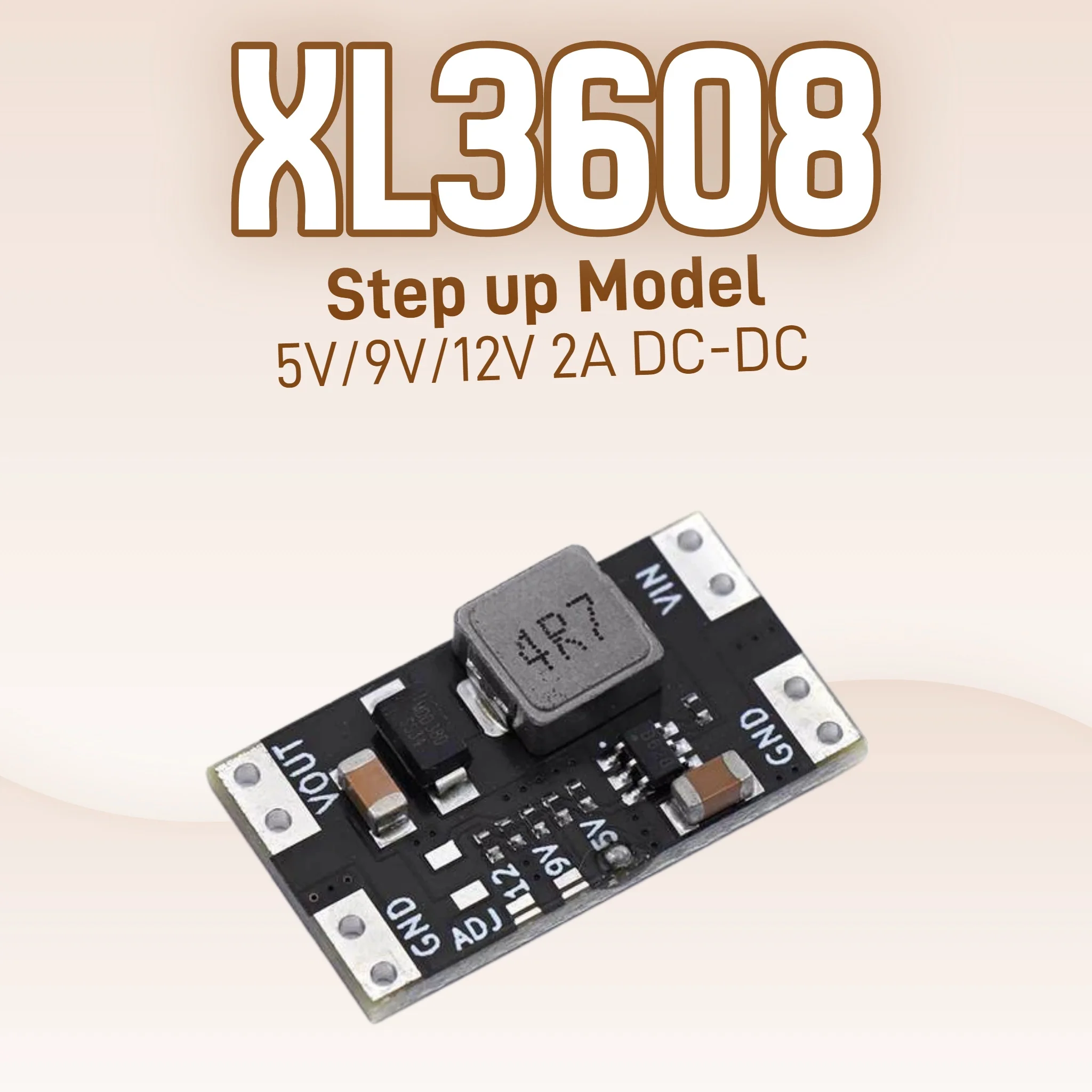 1/5/10PCS XL3608 5V 9V 12V 2A Mini DC-DC Step Up Booster Switching Power Supply Module Switch Board 2.5V-11.5V Input Voltage