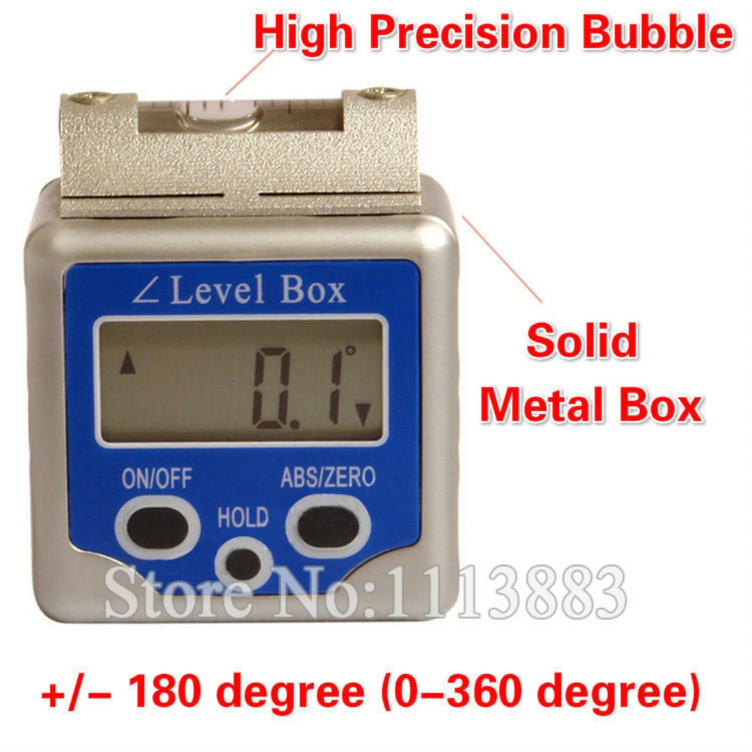 

Digital Bevel Box Level Angle Finder Gauge Sensor 360 Degrees Protractor Spirit Level Inclinometer With High Precision Bubble