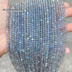 3 4mm Natural Gray Moonstone Beads Shiny Labradorite Jasper Gemstone Small Tiny Bead For Jewelry Making Diy Bracelet Necklace