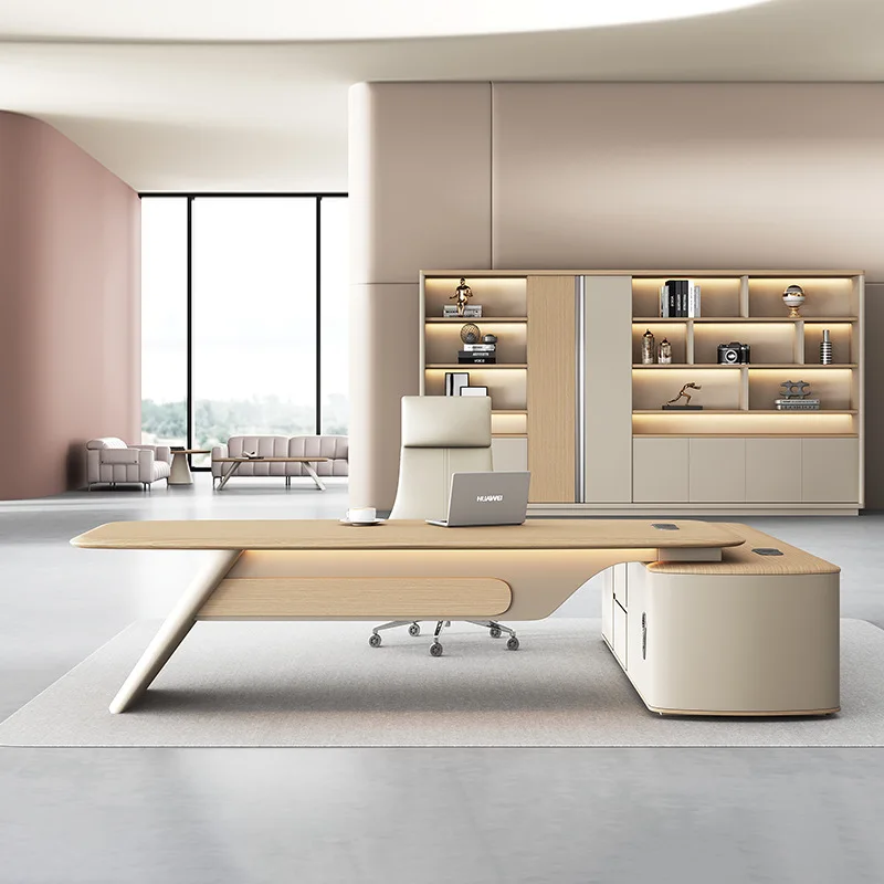 

High-end simple president's desk and chairs modern relaxed desk large desk office furniture chairperson's office