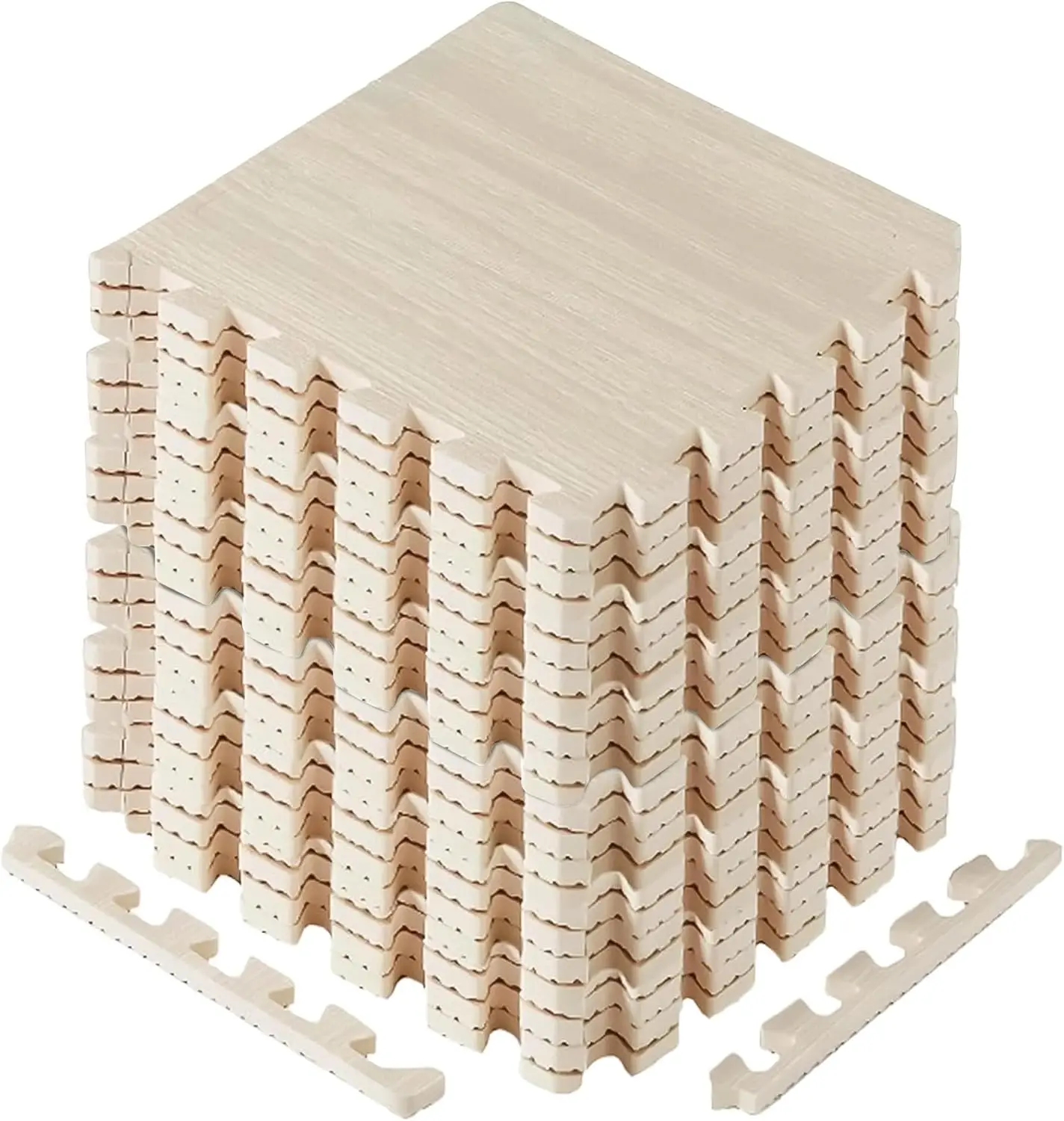 

Interlocking EVA Foam Mats, Puzzle Floor Tiles with Border for Home, Living Room, Garage - 11,22,32 SQFT