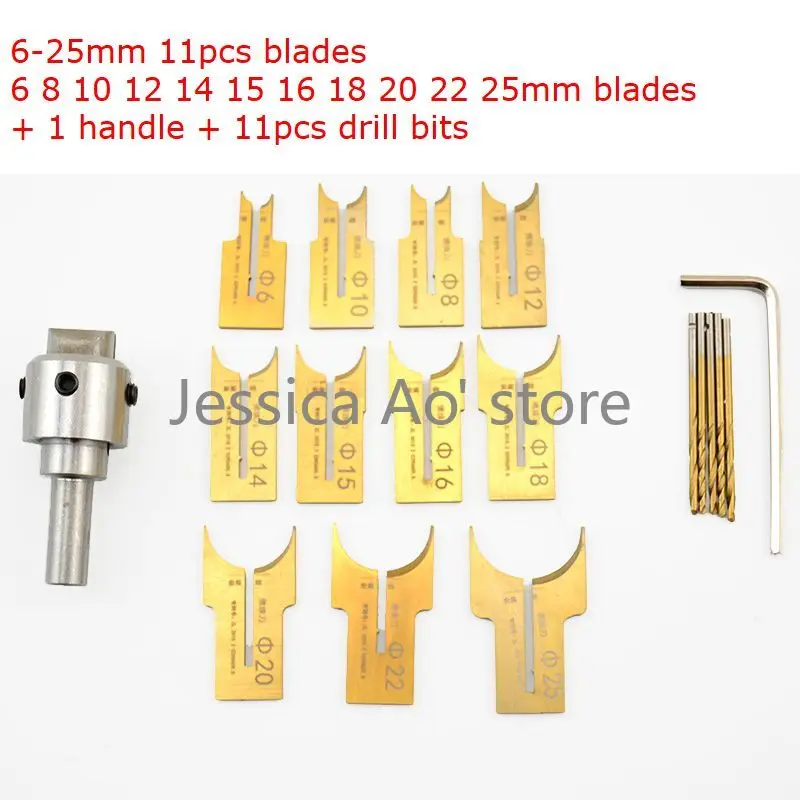 6/8/10/12/14/15/16/18/20/22/25mm 11pcs Blades DIY Woodworking Turning Tool Wooden Beads Cutting Knife Buddha Round Bead Knife