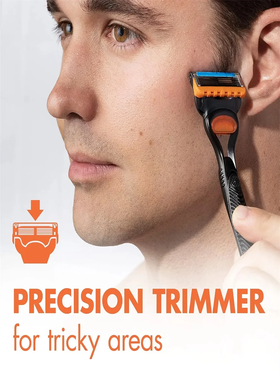Gillette Fusion 5 Men's Razor with 5-Layer Blades Precision Trimmer Edge Large Lubrication Strip for Smooth Comfortable Shave
