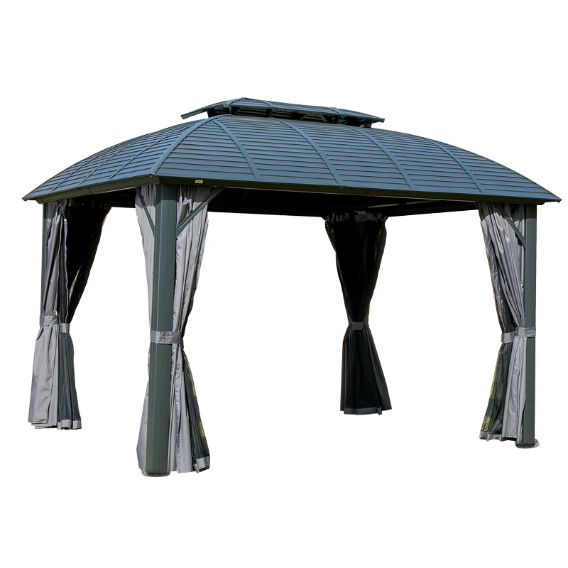 

Leisure Style Outdoor Courtyard Gazebo Villa Terrace Tent Garden Roof Sunshade Canopy Aluminum Alloy Leisure Pavilion