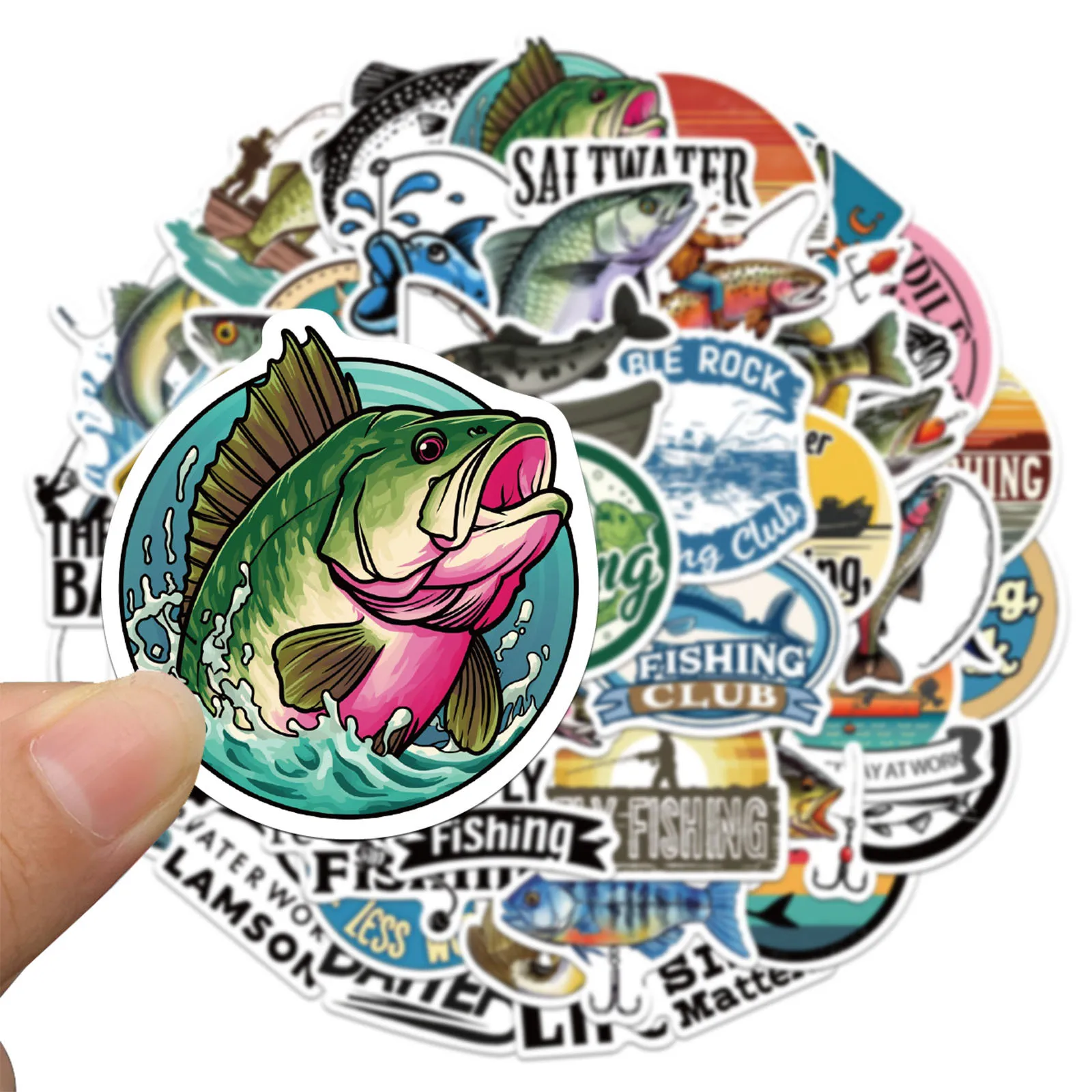 10/30/50PCS Sea fishing Animals Graffiti Stickers Skateboard Phone Guitar Laptop Waterproof Cool Cartoon DIY Sticker Decals Toy